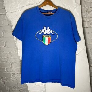 Vintage Kappa Italia T-Shirt Mens Large Made in USA Soccer Tee Double Sided